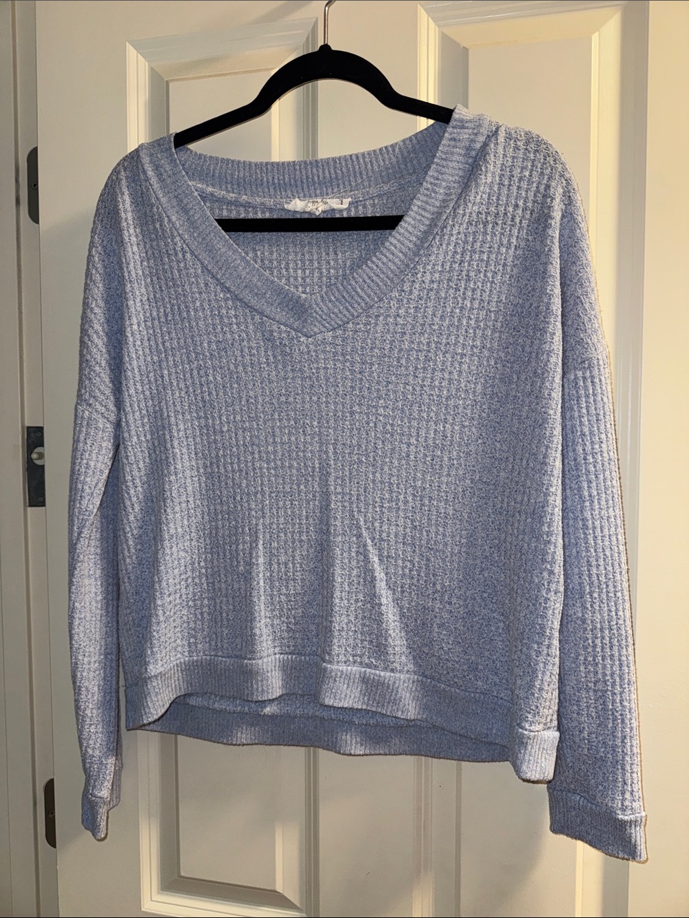 Soft V-Neck Women's Sweater in Light Blue